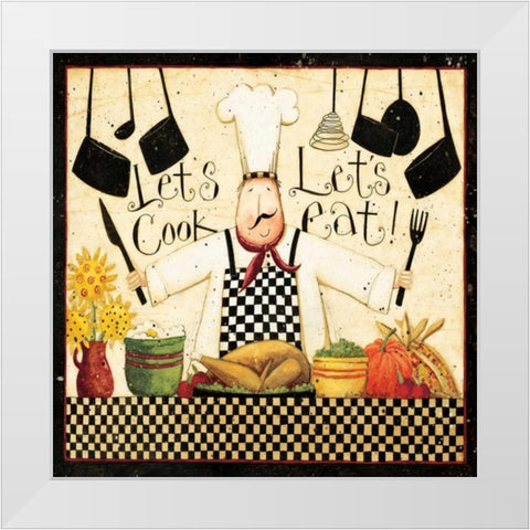 Lets Cook White Modern Wood Framed Art Print by DiPaolo, Dan