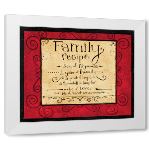 Family Recipe White Modern Wood Framed Art Print by DiPaolo, Dan