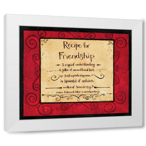Friendship Recipe White Modern Wood Framed Art Print by DiPaolo, Dan