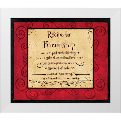 Friendship Recipe White Modern Wood Framed Art Print by DiPaolo, Dan