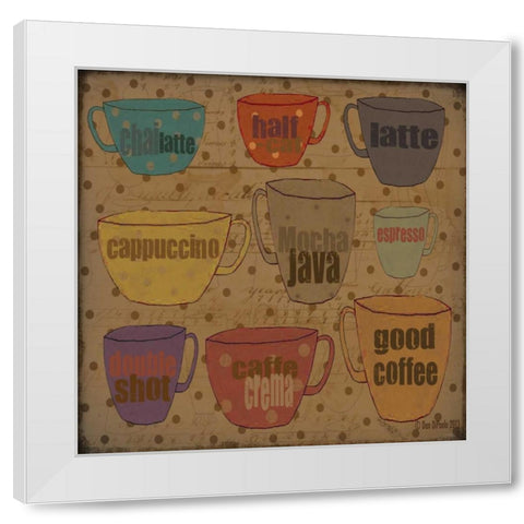 Coffee Blend White Modern Wood Framed Art Print by DiPaolo, Dan