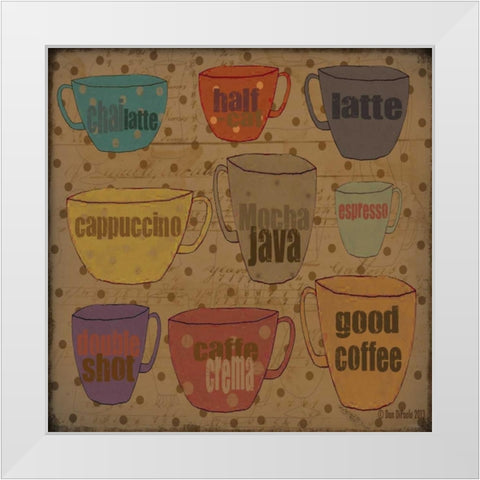 Coffee Blend White Modern Wood Framed Art Print by DiPaolo, Dan