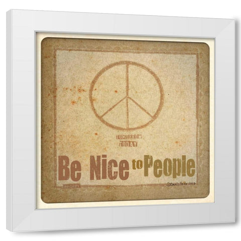 Peace White Modern Wood Framed Art Print by DiPaolo, Dan