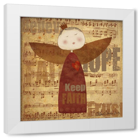 Keep Faith White Modern Wood Framed Art Print by DiPaolo, Dan