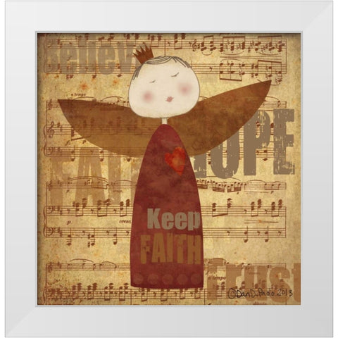 Keep Faith White Modern Wood Framed Art Print by DiPaolo, Dan