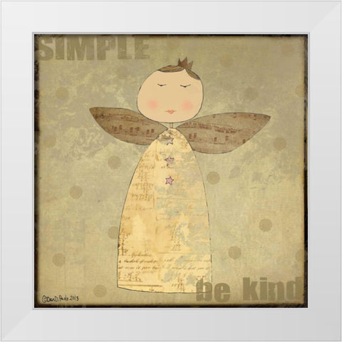 Simple Angel 5 White Modern Wood Framed Art Print by DiPaolo, Dan