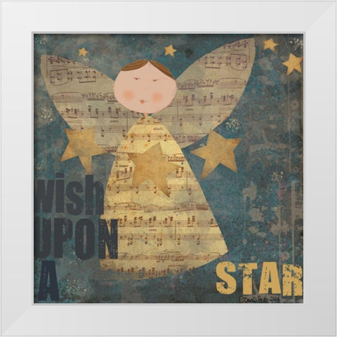 Star Angel 6 White Modern Wood Framed Art Print by DiPaolo, Dan