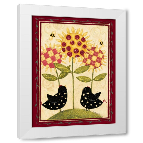 Chicks White Modern Wood Framed Art Print by DiPaolo, Dan