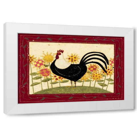 Rooster White Modern Wood Framed Art Print by DiPaolo, Dan