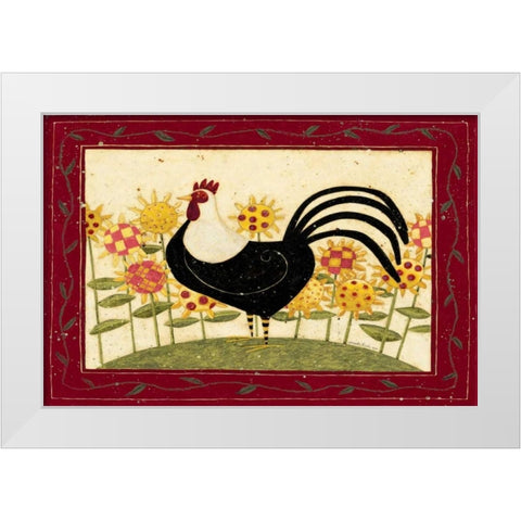 Rooster White Modern Wood Framed Art Print by DiPaolo, Dan
