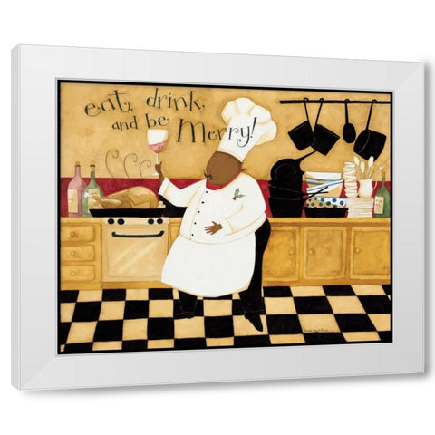 Be Merry White Modern Wood Framed Art Print by DiPaolo, Dan