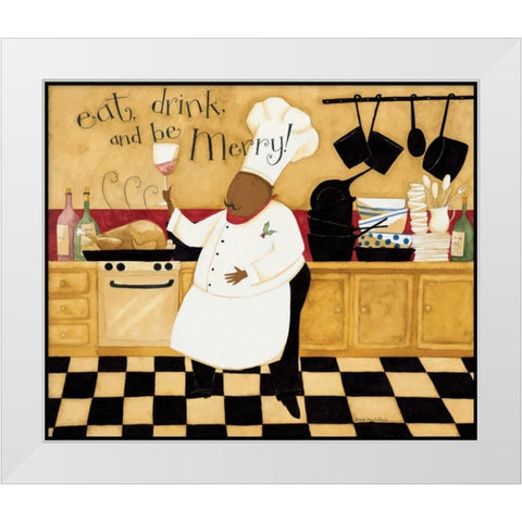 Be Merry White Modern Wood Framed Art Print by DiPaolo, Dan
