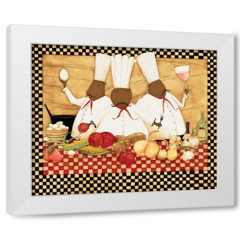 Loves To Cook White Modern Wood Framed Art Print by DiPaolo, Dan