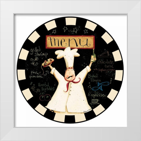 Menu Sussan White Modern Wood Framed Art Print by DiPaolo, Dan