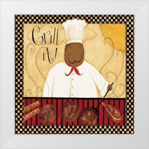Grill It White Modern Wood Framed Art Print by DiPaolo, Dan