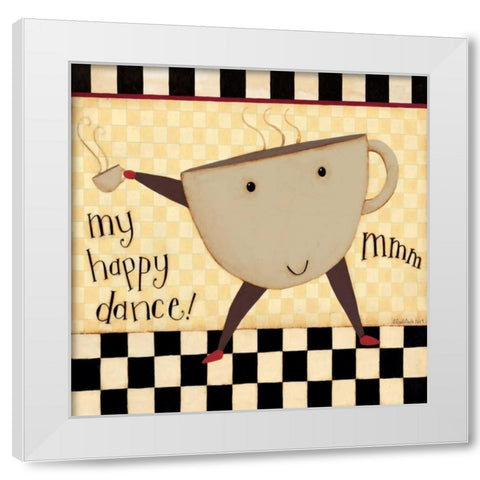 Coffee Dance White Modern Wood Framed Art Print by DiPaolo, Dan