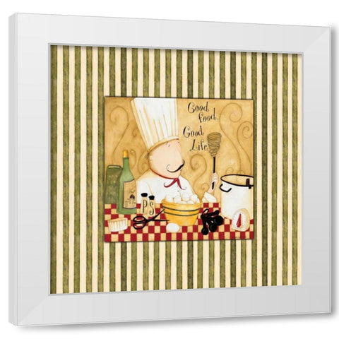 Good Food Stripes White Modern Wood Framed Art Print by DiPaolo, Dan