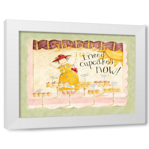 Need Cupcakes Now White Modern Wood Framed Art Print by DiPaolo, Dan