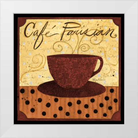 Cafe Parisian           White Modern Wood Framed Art Print by DiPaolo, Dan