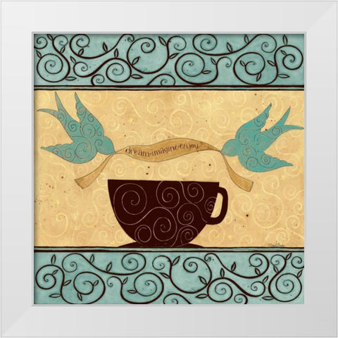 Coffee Break White Modern Wood Framed Art Print by DiPaolo, Dan