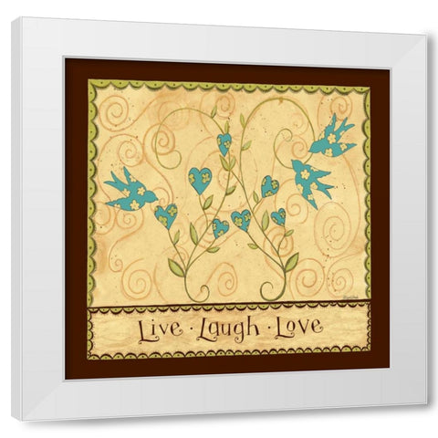 Live Laugh Love White Modern Wood Framed Art Print by DiPaolo, Dan