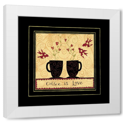 Coffee Love White Modern Wood Framed Art Print by DiPaolo, Dan