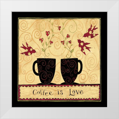 All My Coffee White Modern Wood Framed Art Print by DiPaolo, Dan