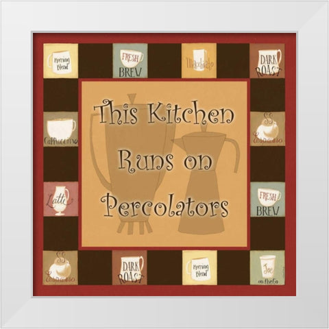 Not Enough Coffee White Modern Wood Framed Art Print by DiPaolo, Dan