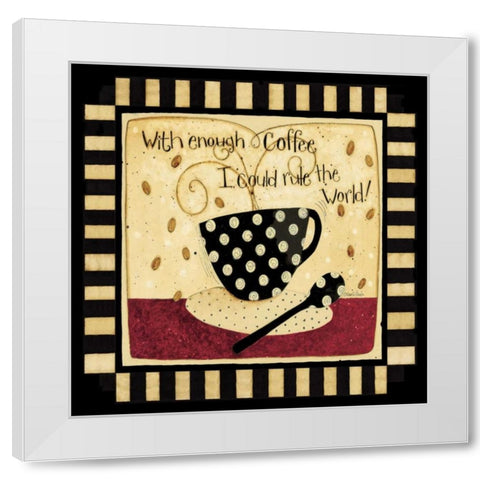 Just One More Cup White Modern Wood Framed Art Print by DiPaolo, Dan