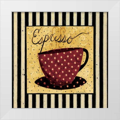 Have A Cup White Modern Wood Framed Art Print by DiPaolo, Dan