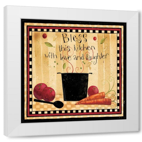 Bless This Kitchen White Modern Wood Framed Art Print by DiPaolo, Dan