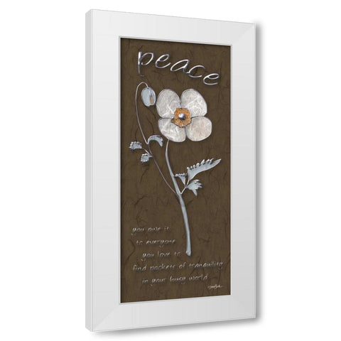 Peace Poppy White Modern Wood Framed Art Print by Stimson, Diane