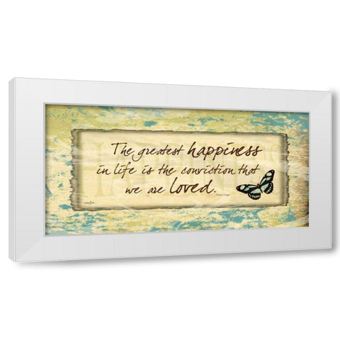 Happiness Butterfly White Modern Wood Framed Art Print by Stimson, Diane