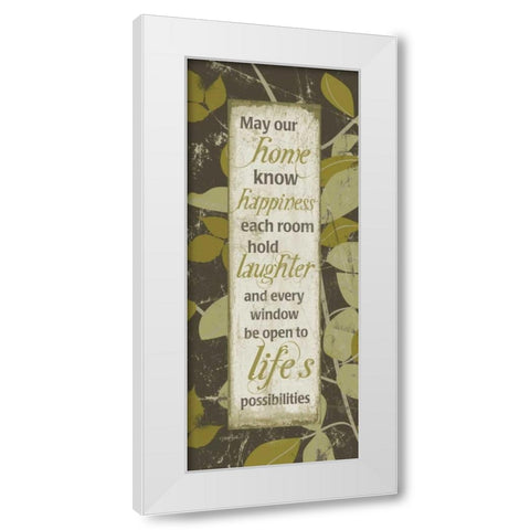 Leafy Panel 1 White Modern Wood Framed Art Print by Stimson, Diane
