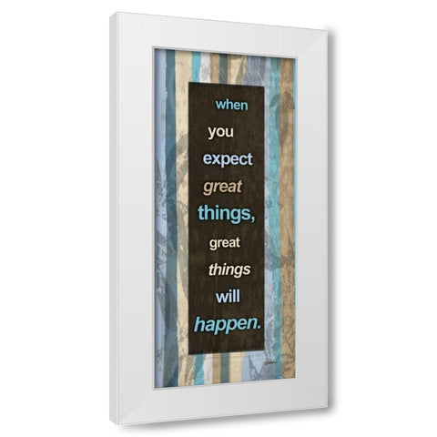 Striped Blues 2 White Modern Wood Framed Art Print by Stimson, Diane