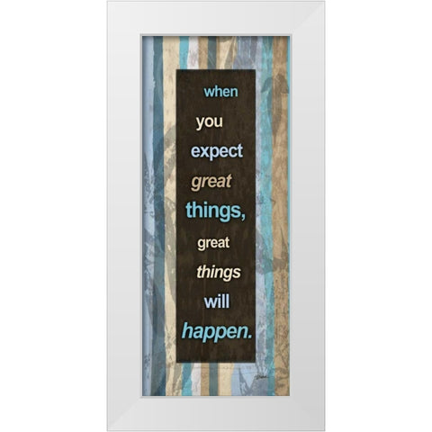 Striped Blues 2 White Modern Wood Framed Art Print by Stimson, Diane