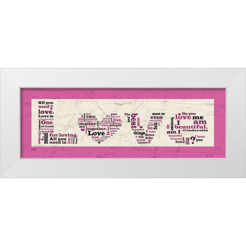 Pink Love White Modern Wood Framed Art Print by Stimson, Diane