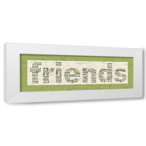 Green Friends White Modern Wood Framed Art Print by Stimson, Diane