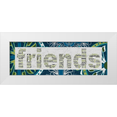 Blue Pattern Friends White Modern Wood Framed Art Print by Stimson, Diane