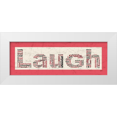 Pink Laugh White Modern Wood Framed Art Print by Stimson, Diane