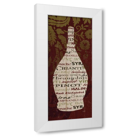 Vin Rouge White Modern Wood Framed Art Print by Stimson, Diane