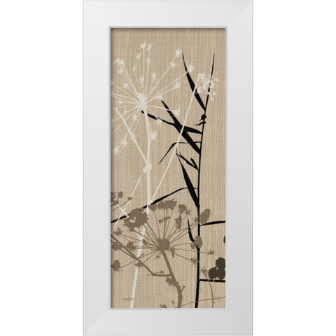 Grasses 1 Brown White Modern Wood Framed Art Print by Stimson, Diane