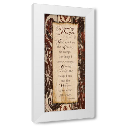 Serenity Prayer White Modern Wood Framed Art Print by Stimson, Diane