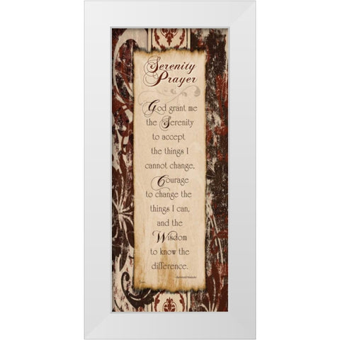 Serenity Prayer White Modern Wood Framed Art Print by Stimson, Diane