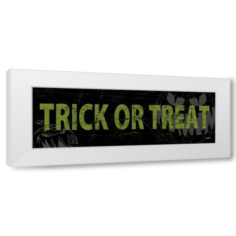 Trick Or Treat Green White Modern Wood Framed Art Print by Stimson, Diane