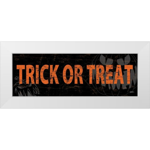 Trick Or Treat Orange White Modern Wood Framed Art Print by Stimson, Diane