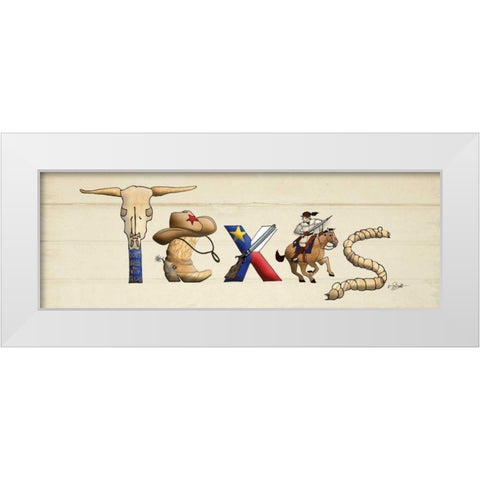 Texas Sign White Modern Wood Framed Art Print by Stimson, Diane