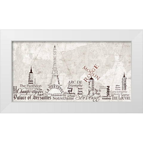 Paris Skyline Warm White Modern Wood Framed Art Print by Stimson, Diane