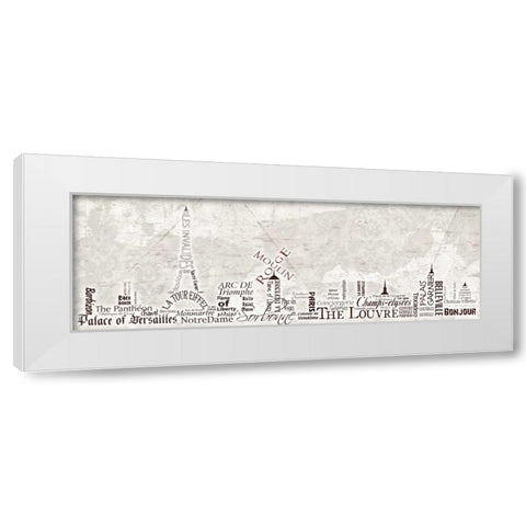 Paris Skyline White Modern Wood Framed Art Print by Stimson, Diane