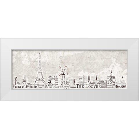 Paris Skyline White Modern Wood Framed Art Print by Stimson, Diane